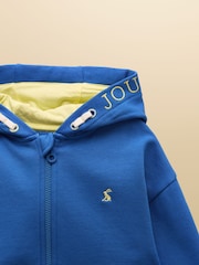 Joules Boys' Rex Blue Zip Through Hoodie - Image 3 of 4