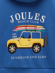 Joules Boys' Rex Blue Zip Through Hoodie - Image 4 of 4