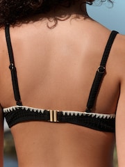 Mint Velvet Black Whipstitch Non Pad Underwired Bikini Top - Image 4 of 6