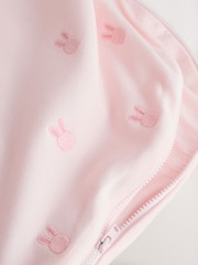 Rosa Häschen mit Stickerei - 1 Tog Ärmelloser Babyschlafsack - Bild 8 von 9