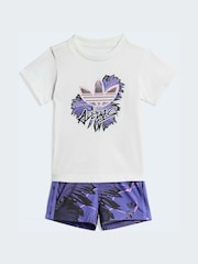 Lilla - adidas Originals t-skjorter og korte Spedbarn Sett - Bilde 1 av 7