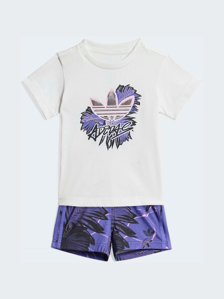 Lilla - adidas Originals t-skjorter og korte Spedbarn Sett - Bilde 1 av 7