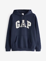 Gap Navy Blue Logo Fleece Zip Hoodie - Image 4 of 4