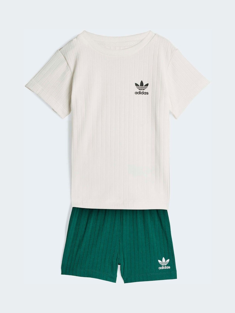 adidas Originals T-Shirt and Shorts Wide Rib Infant Set - Imaginea 1 din 7 adidas Originals T-Shirt and Shorts Wide Rib Infant Set - Imaginea 1 din 7