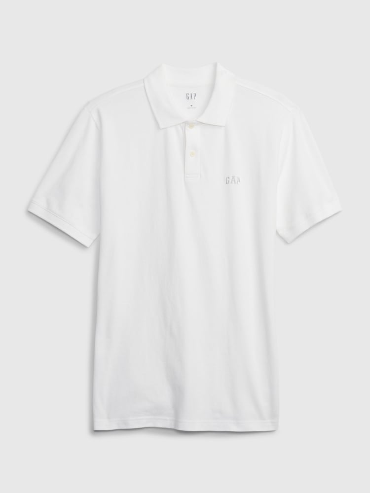 Gap White Logo Pique Polo Shirt - Image 1 of 1