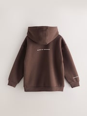 Baker by Ted Baker Oversized Brown Graphic Hoodie - Image 9 of 14