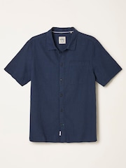 FatFace Bugle Navy Short Sleeve 1 pocket Shirt - Image 6 of 6