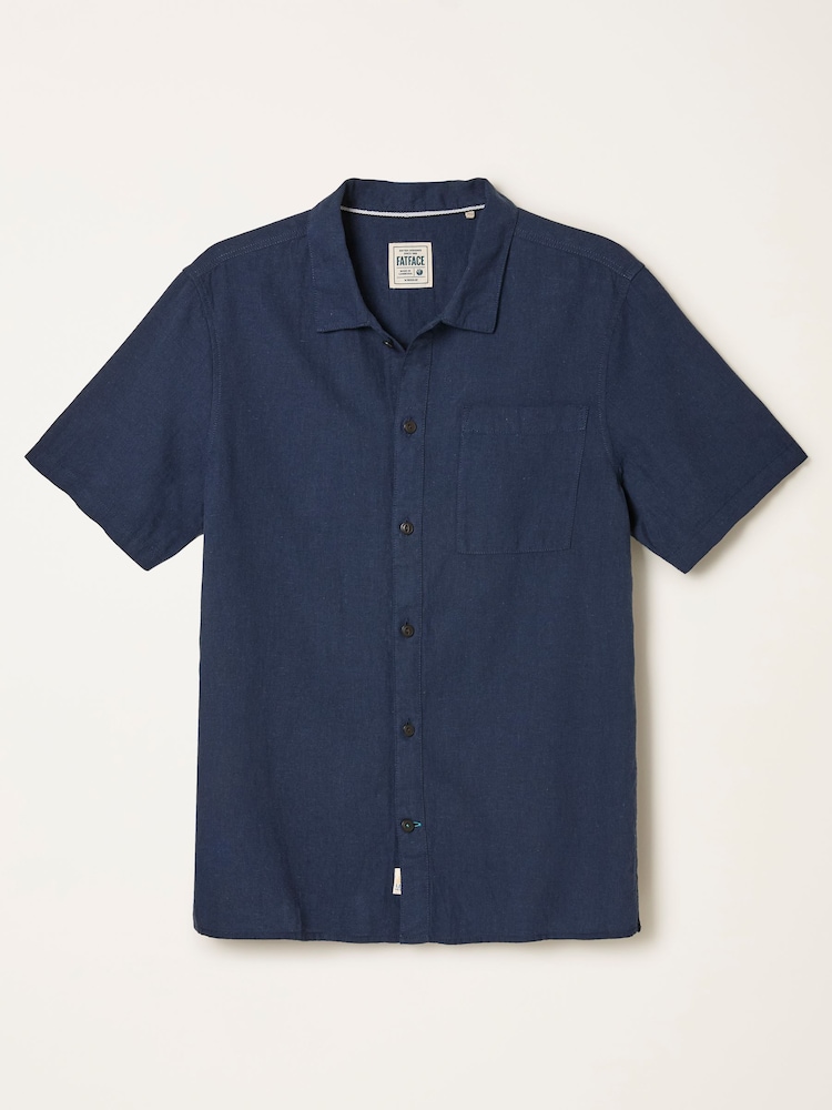FatFace Bugle Navy Short Sleeve 1 pocket Shirt - Image 6 of 6