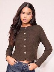 Friends Like These Brown Button Through Cardigan - Image 1 of 4