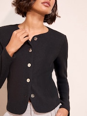 Friends Like These Black Button Through Cardigan - Image 1 of 4