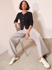 Friends Like These Black Button Through Cardigan - Image 2 of 4
