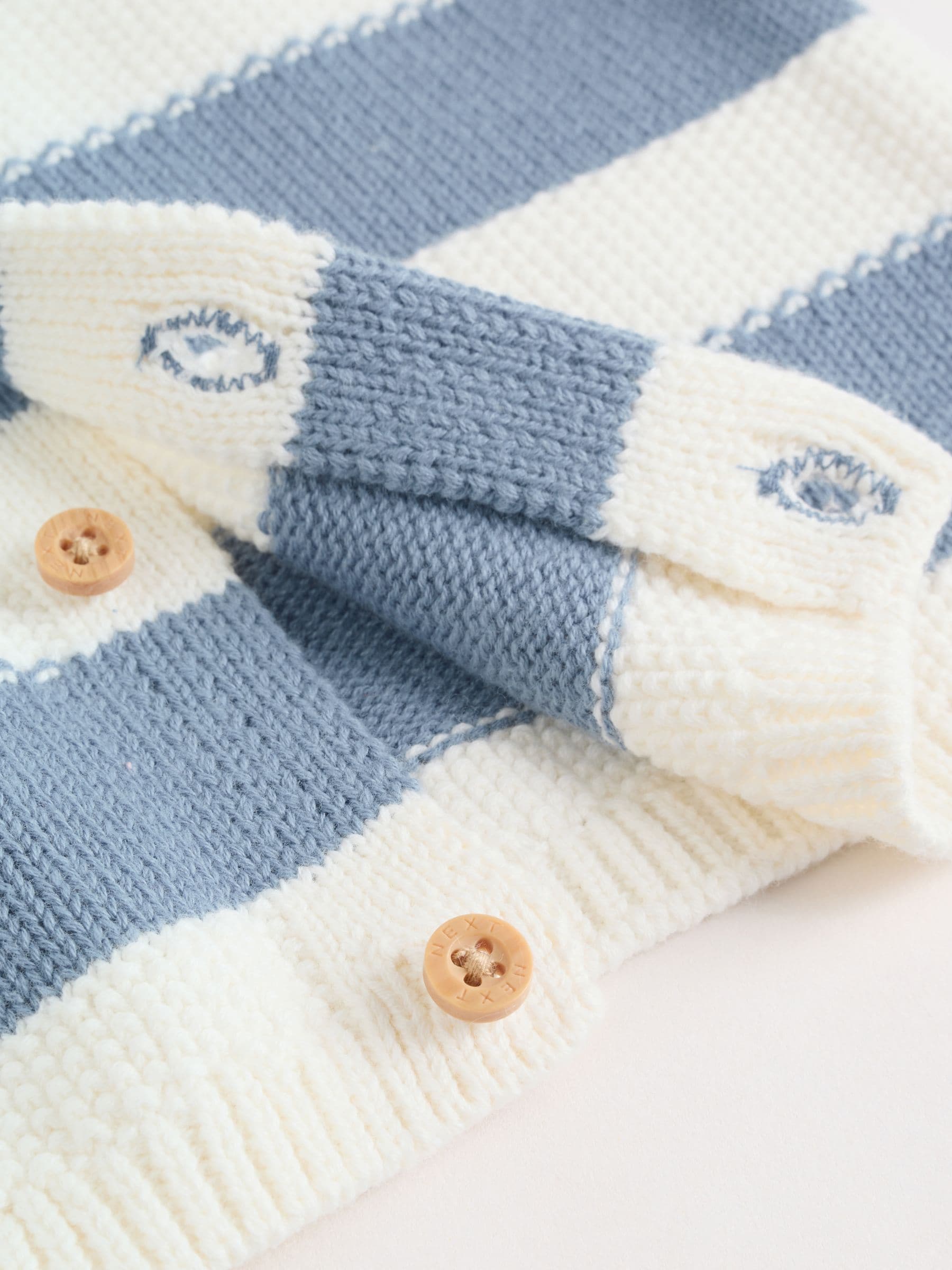 Buy Blue Nautical Stripe Knitted Top and Shorts Baby Set (0mths