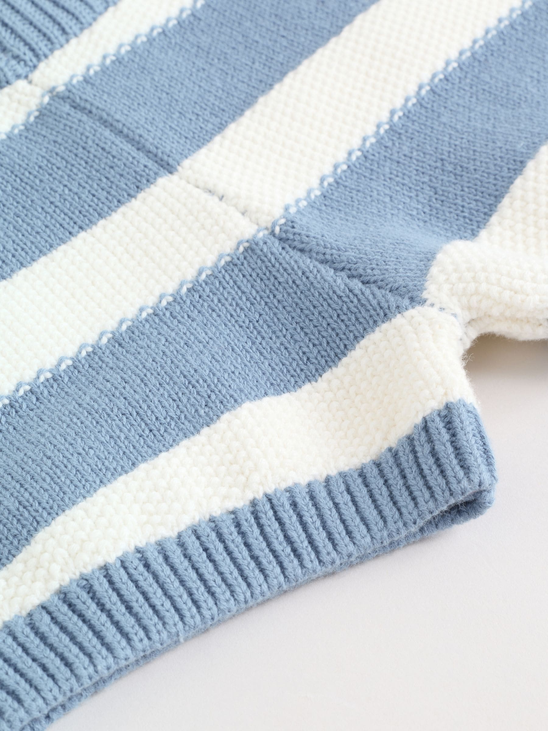 Buy Blue Nautical Stripe Knitted Top and Shorts Baby Set (0mths