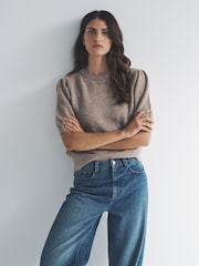 The Set Cream/Oatmeal 2 Pack Knitted T-Shirts - Image 1 of 6