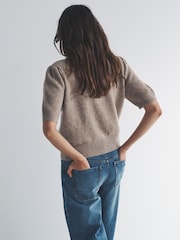 The Set Cream/Oatmeal 2 Pack Knitted T-Shirts - Image 3 of 6