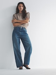 The Set Cream/Oatmeal 2 Pack Knitted T-Shirts - Image 4 of 6