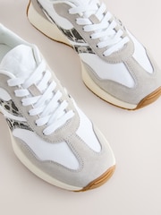 White Forever Comfort® Panel Detail Lace-Up Jogger Trainers - Image 7 of 8