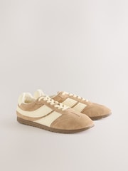 Camel Forever Comfort® Suede Slimline Panelled Lace Up Trainers - Image 2 of 5