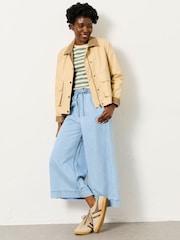 FatFace Connie Blue Denim Wide Leg Culotte - Image 4 of 8