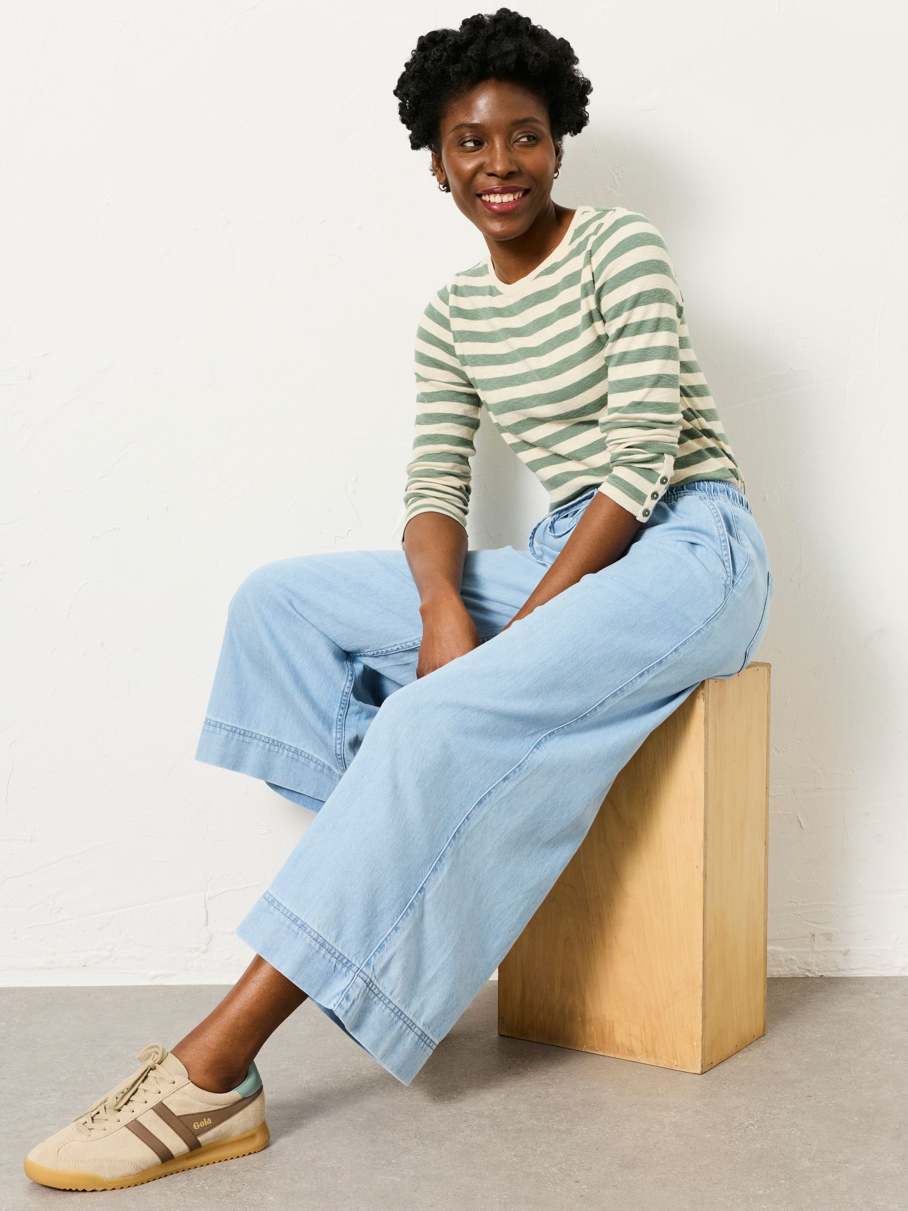 Buy FatFace Connie Blue Denim Wide Leg Culotte from Next Canada