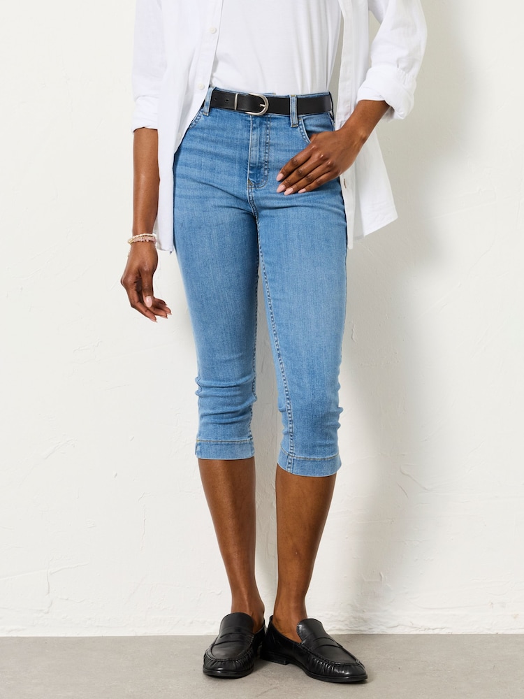 FatFace Bleach Denim Peddlepusher Jeans - Image 1 of 7