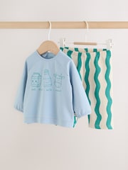 Green/Blue Milk Club Baby Top and Leggings Set 2 Piece (0mths-3yrs) - Image 7 of 21