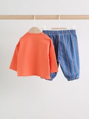 Red Stripe Beetroot Baby Top and Trousers Set (0mths-3yrs) - Image 2 of 14