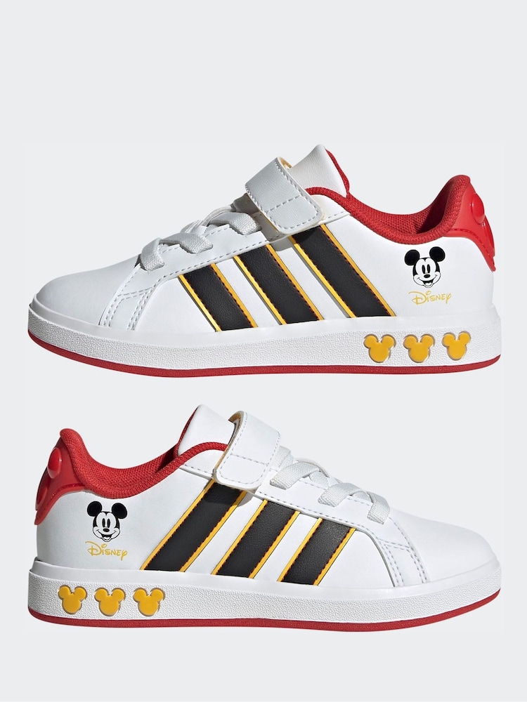 adidas Disney Mickey Mouse Grand Court Trainers White US 12.5K Kids
