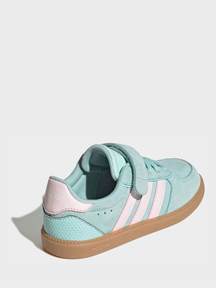 adidas Aqua Blue Breaknet Sleek Kids Trainers - Image 2 of 8