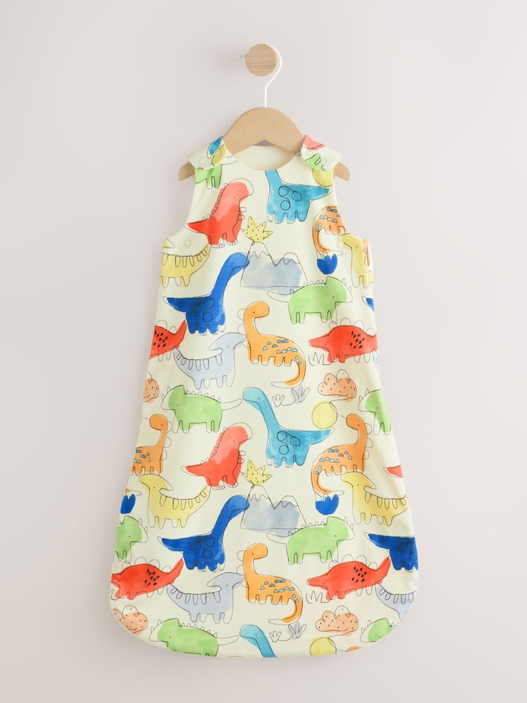 Blue Bright Dinosaurs 1 Tog Sleeveless Baby Sleep Bag - Image 1 of 8