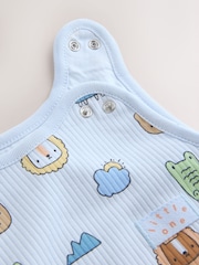 Blue Safari Animals 1 Tog Sleeveless Baby Sleep Bag - Image 5 of 6