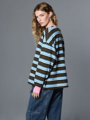 Khaki Green/Blue Stripe Stripe Duck Graphic Sweatshirt - Image 3 of 8