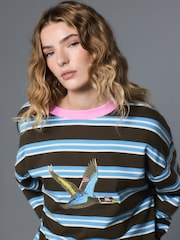 Khaki Green/Blue Stripe Stripe Duck Graphic Sweatshirt - Image 5 of 8