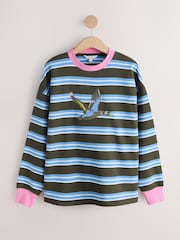 Khaki Green/Blue Stripe Stripe Duck Graphic Sweatshirt - Image 6 of 8