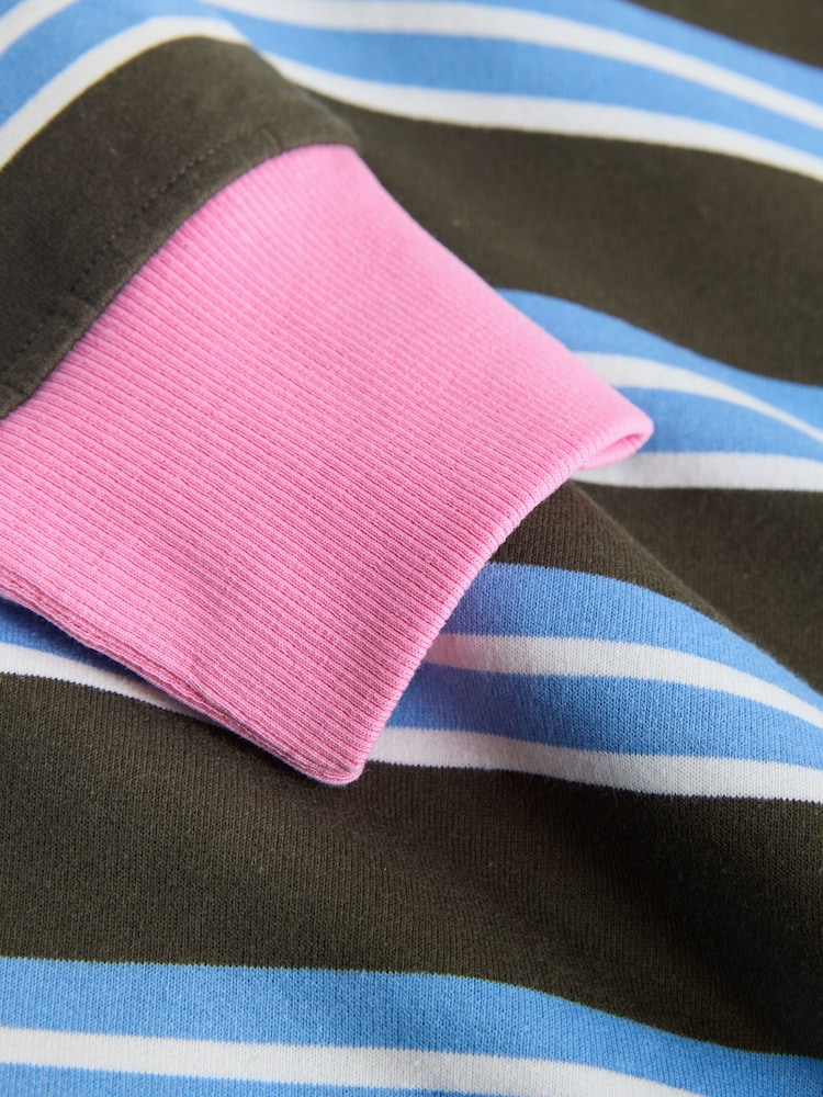 Khaki Green/Blue Stripe Stripe Duck Graphic Sweatshirt - Image 8 of 8