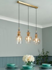 BHS Mixed Brass Seline 3 Light Diner Ceiling - Image 3 of 7