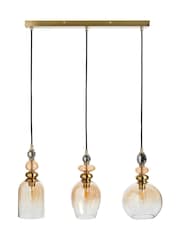 BHS Mixed Brass Seline 3 Light Diner Ceiling - Image 6 of 7
