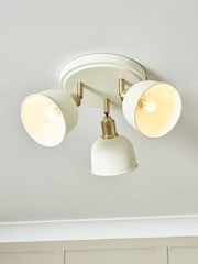 BHS Satin Ivory Ant Brass Dale Galley 3 Spot Light - Image 1 of 7