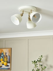 BHS Satin Ivory Ant Brass Dale Galley 3 Spot Light - Image 2 of 7