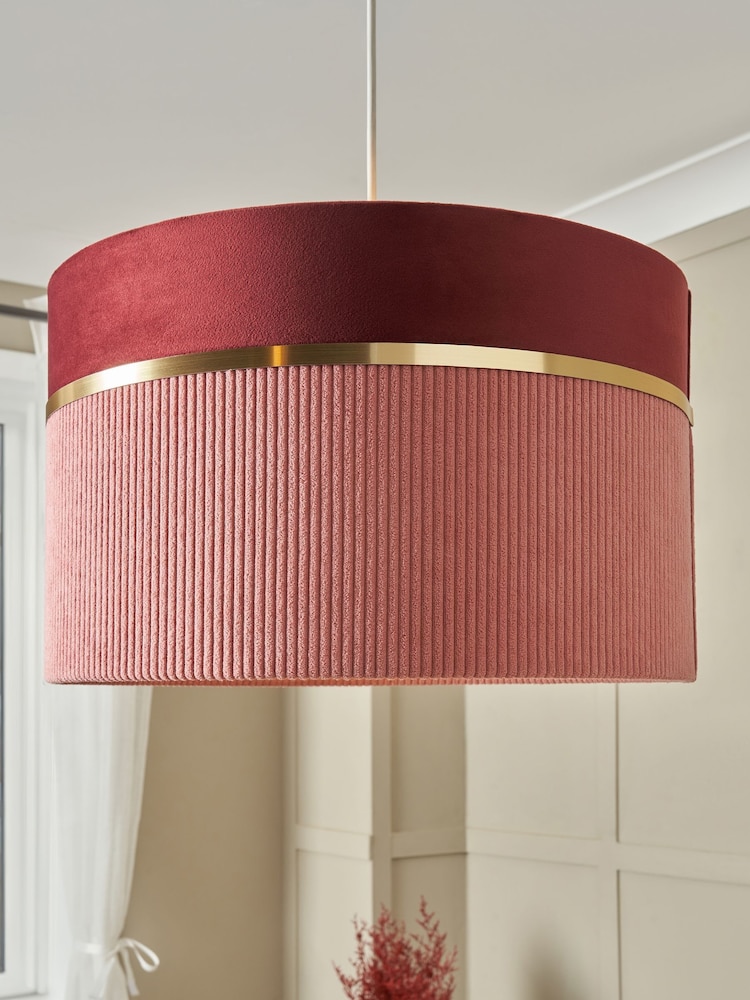 BHS Pink Violet 40cm Mixed Fabric Shade - Image 1 of 7