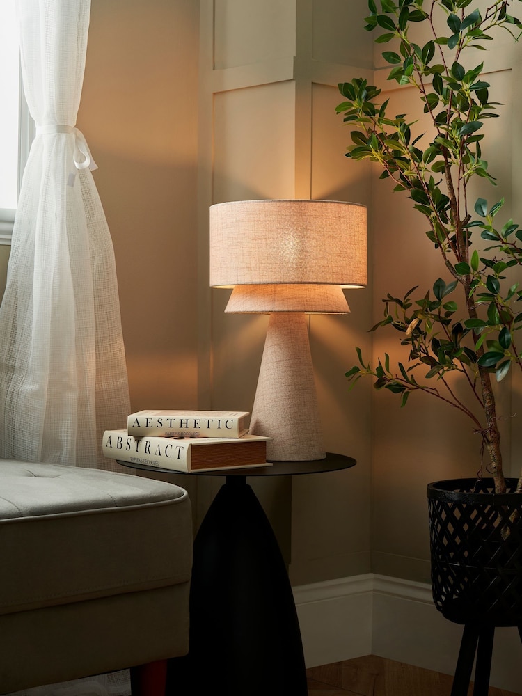 BHS Natural Terri Tiered Table Lamp - Image 2 of 7 BHS Natural Terri Tiered Table Lamp - Image 2 of 7