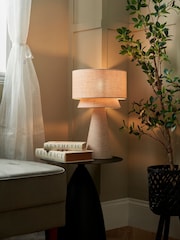 BHS Natural Terri Tiered Table Lamp - Image 3 of 7