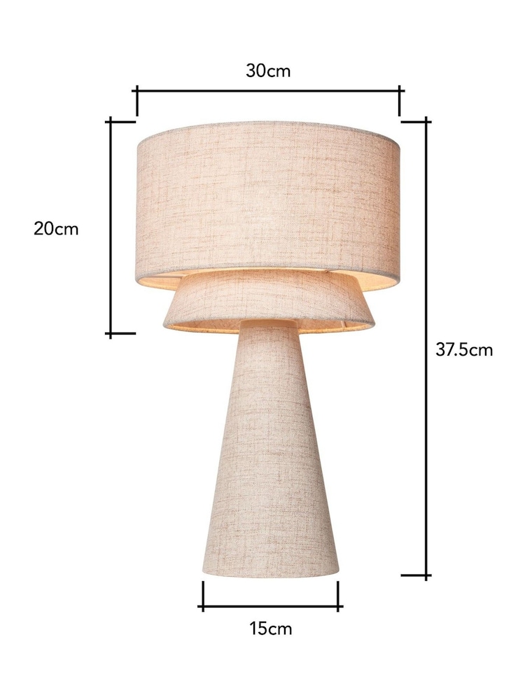 BHS Natural Terri Tiered Table Lamp - Image 7 of 7