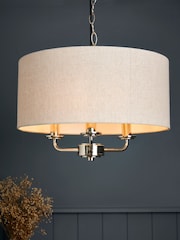 BHS Polished Nik Grey Henry 3 Ceiling Pendant Light - Image 1 of 7