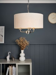 BHS Polished Nik Grey Henry 3 Ceiling Pendant Light - Image 3 of 7
