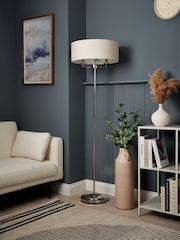 BHS Polished Nik Grey Henry 3 Light Floor Lamp - Image 2 of 7