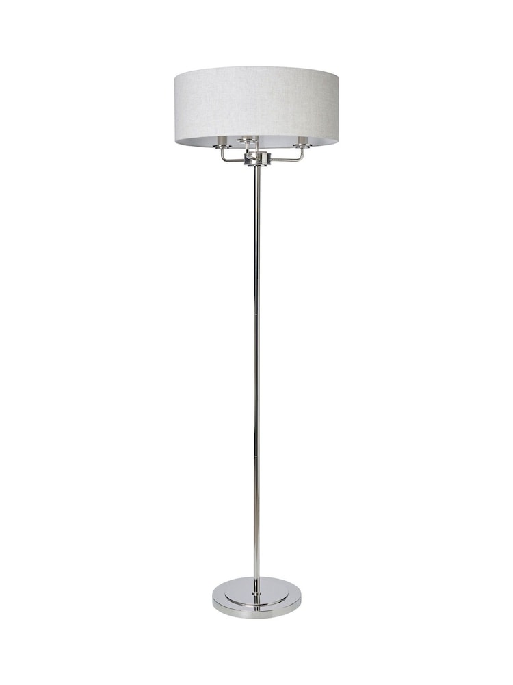 BHS Polished Nik Grey Henry 3 Light Floor Lamp - Image 7 of 7