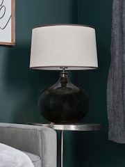 BHS Smoked Brown Large Peatrice Smoked Glass Table Lamp - Image 2 of 7