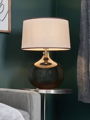BHS Smoked Brown Large Peatrice Smoked Glass Table Lamp - Image 3 of 7