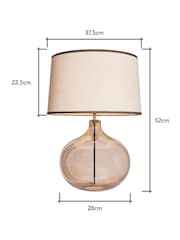 BHS Smoked Brown Large Peatrice Smoked Glass Table Lamp - Image 4 of 7